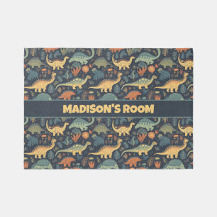 Custom Text Dinosaur Pattern Rug