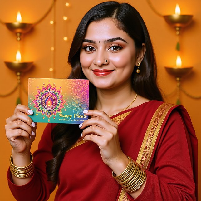 Custom text, Diwali Festival Glow Holiday Card (Custom text, Diwali Festival Glow Holiday Card)