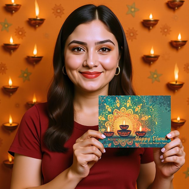 Custom text, Diwali Festival Radiance Holiday Card (Custom text, Diwali Festival Radiance Holiday Card)