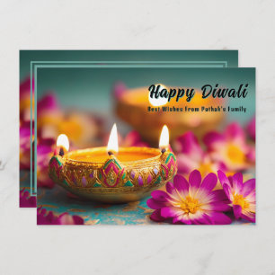 Custom text, Diwali Luminous Traditions Holiday Card