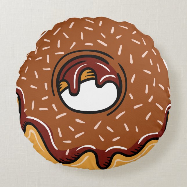 Custom text Donut Illustration throw pillow (Front)