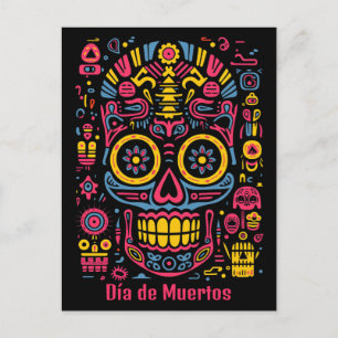 Custom text 💀 doodle style Día de Muertos Postcard