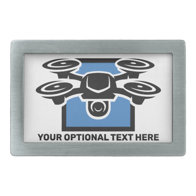 Custom Text Drone Belt Buckle (Front)