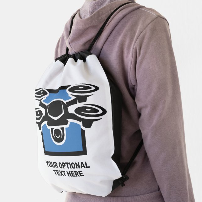 Custom Text Drone Drawstring Bag (Insitu)