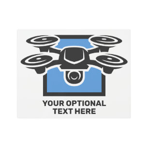 Custom Text Drone Metal Print
