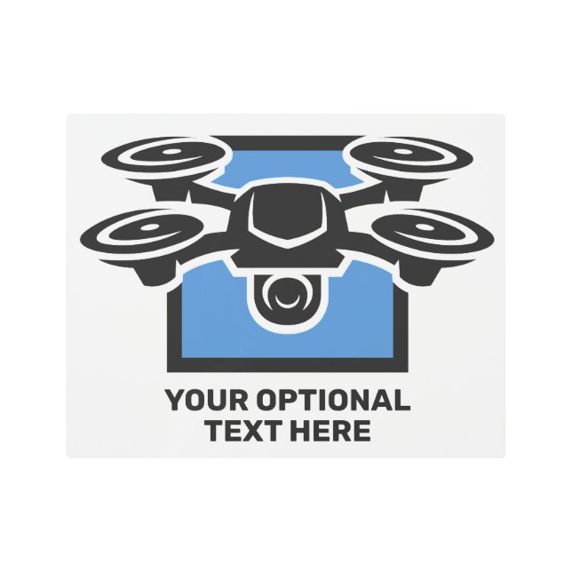 Custom Text Drone Metal Print (Front)