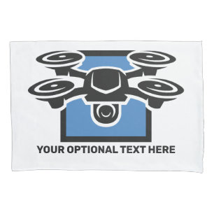 Custom Text Drone Pillow Case