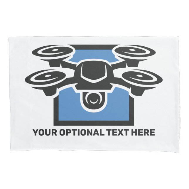 Custom Text Drone Pillow Case (Front)