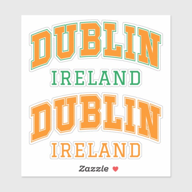Custom Text Dublin Ireland Sticker (Sheet)