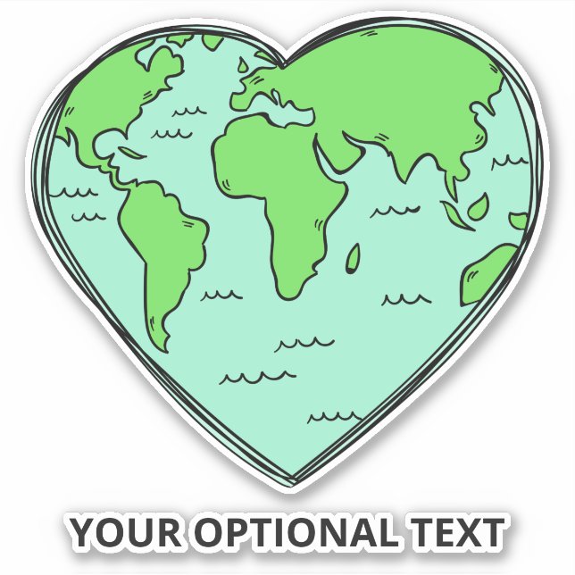 Custom text Earth Love Sticker (Front)