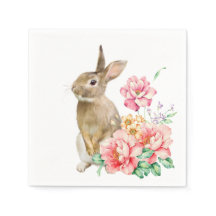 CUSTOM TEXT - Easter Bunny Napkins