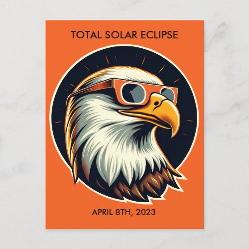 Custom Text Eclipse 2024 Bald Eagle Solar Viewer Postcard