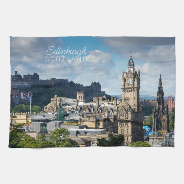 Custom Text Edinburgh Scotland Kitchen Towel (Horizontal)
