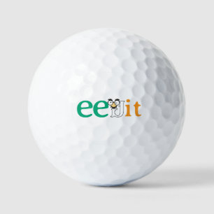 Custom Text Eejit Ireland Flag Color Golf Balls