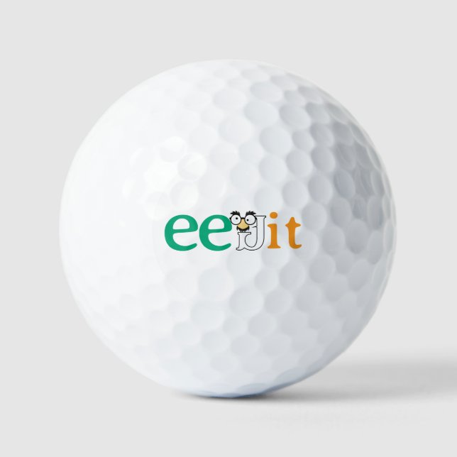Custom Text Eejit Ireland Flag Color Golf Balls (Front)