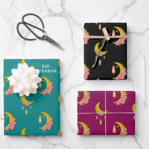 Custom Text Eid al-Fitr Mubarak  Wrapping Paper Sheets