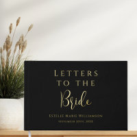 Custom Text Elegant Black Letters to the Bride