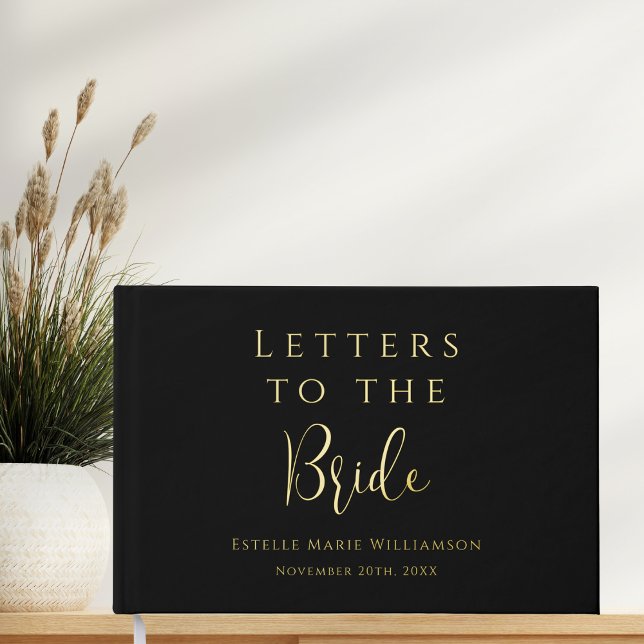 Custom Text Elegant Black Letters to the Bride  Foil Guest Book (Creator Uploaded)