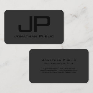 Custom Text Elegant Modern Simple Monogrammed Business Card
