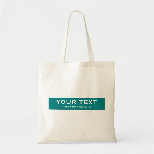 Custom Text Elegant Template Teal Green Natural Tote Bag