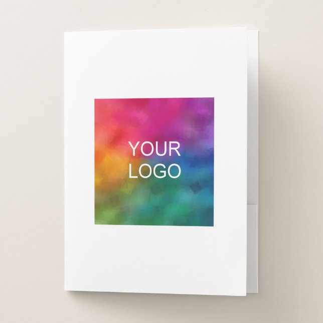 Custom Text Elegant Template Upload Your Logo Pocket Folder (Front)