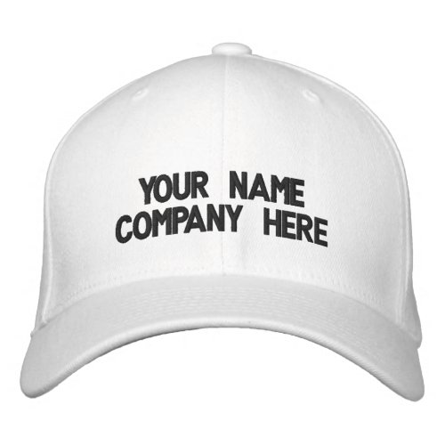 Custom Text Embroidered Baseball Cap Choose Color