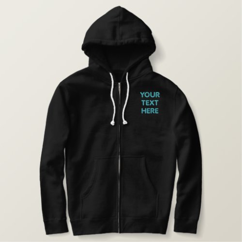 Custom Text Embroidered Hoodie Choose Color