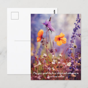 Custom text Enchanting meadow in Autumn Postcard