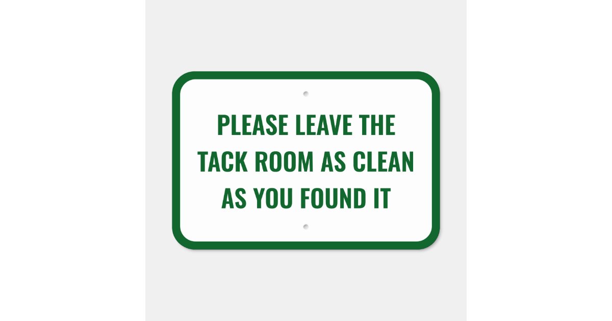 Tack Röd Text Custom Text Equestrian Tack Room Green White Metal Sign | Zazzle