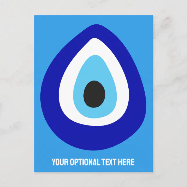 Custom Text Evil Eye Nazar Amulet Postcard | Zazzle