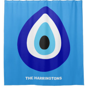 Custom Text Evil Eye Nazar Amulet Shower Curtain