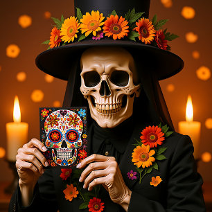 Custom text 💀Exquisite Día de Muertos Postcard