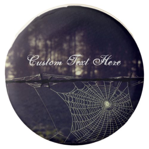 Custom Text Fall Spooky Forest Creepy Spider Web Chocolate Covered Oreo