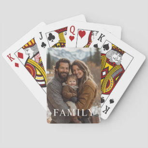 Custom Text Family Photo Poker Cards