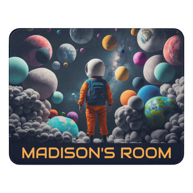 Custom Text Fantasy Space Kid Door Sign | Zazzle