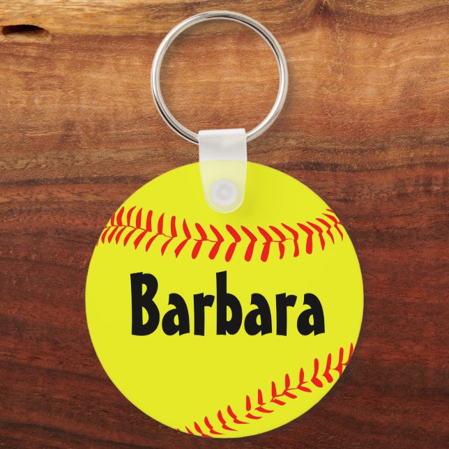 Custom Text Fastpitch Softball Player/Team Keyring (Front)