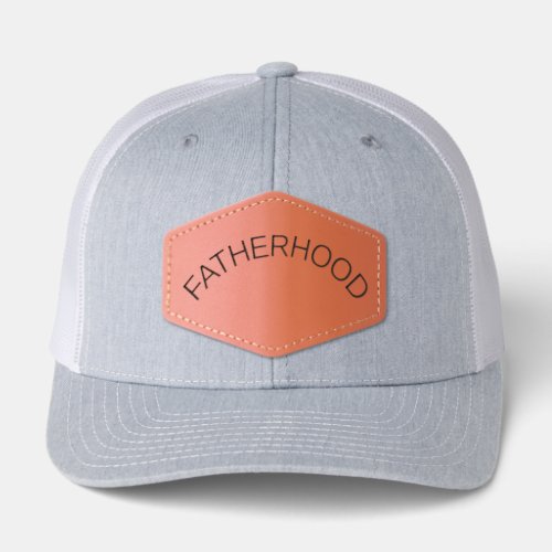 Custom Text Fatherhood Inspired Classic Dad Leather Patch Hat