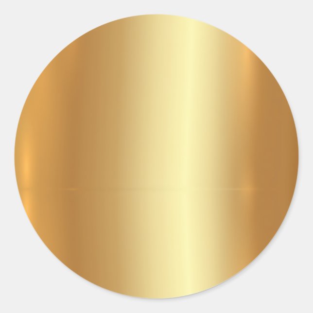 Custom Text Faux Gold Blank Template Classic Classic Round Sticker (Front)
