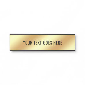 Custom Text Faux Gold Template Room Name Elegant Door Sign