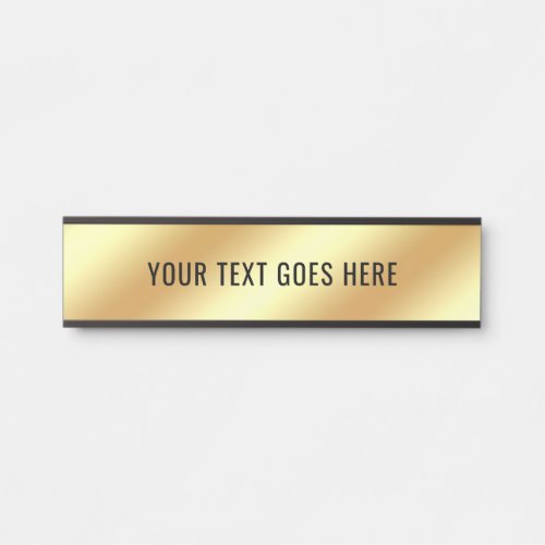 Custom Text Faux Gold Template Room Name Elegant Door Sign