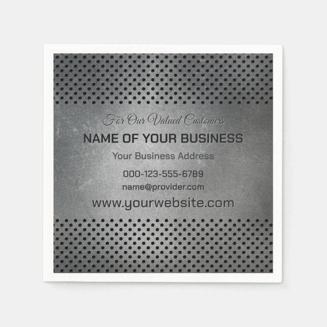 Custom Text Faux Metal Napkins (Front)