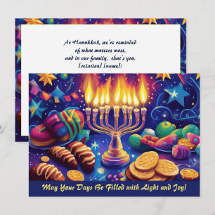 Custom text Festival of Lights Delight Holiday Card
