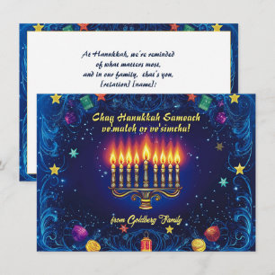 Custom text Festival of Lights Elegance Holiday Card