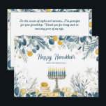 Custom text Festival of Lights Watercolor Holiday Card<br><div class="desc">Introducing the “Festival of Lights Watercolor Elegance Card”! This stunning greeting card captures the spirit of Hanukkah with its beautifully illustrated menorah, surrounded by intricate patterns of snowflakes, branches, and coins. The soft watercolor design adds a touch of elegance and warmth, making it a perfect choice for sending festive greetings....</div>