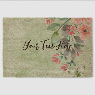 Custom text fiber doormat
