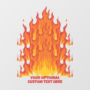 Custom text Fire Flames Floor Decals