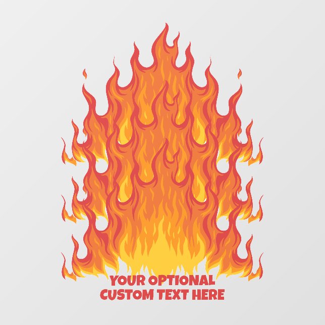 Custom text Fire Flames Floor Decals (Front)