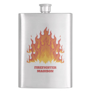 Custom text Firefighter flask
