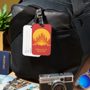 Custom text Firefighter Luggage Tag