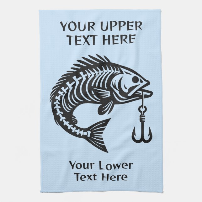 Custom Text Fish Kitchen Towel (Vertical)